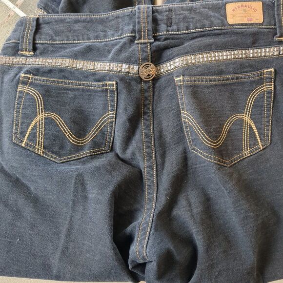 HYDRAULIC Jeans - Women's Bootcut Jeans with Bling, Dark Wash, Size 18 - Picture 7 of 11